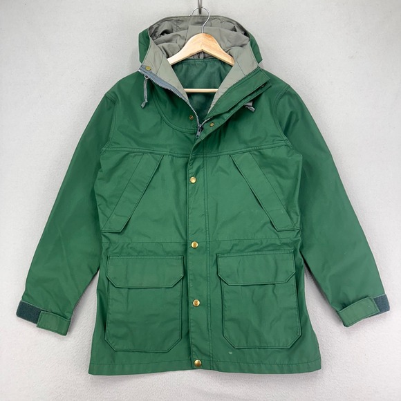 American Vintage Other - Vintage 70s Sierra West Gore-TEX‎ Rain Jacket Mens XS Green Hooded Barn Hike USA